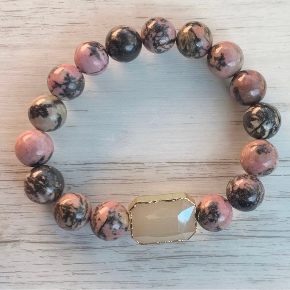 Beaded gemstone bracelet